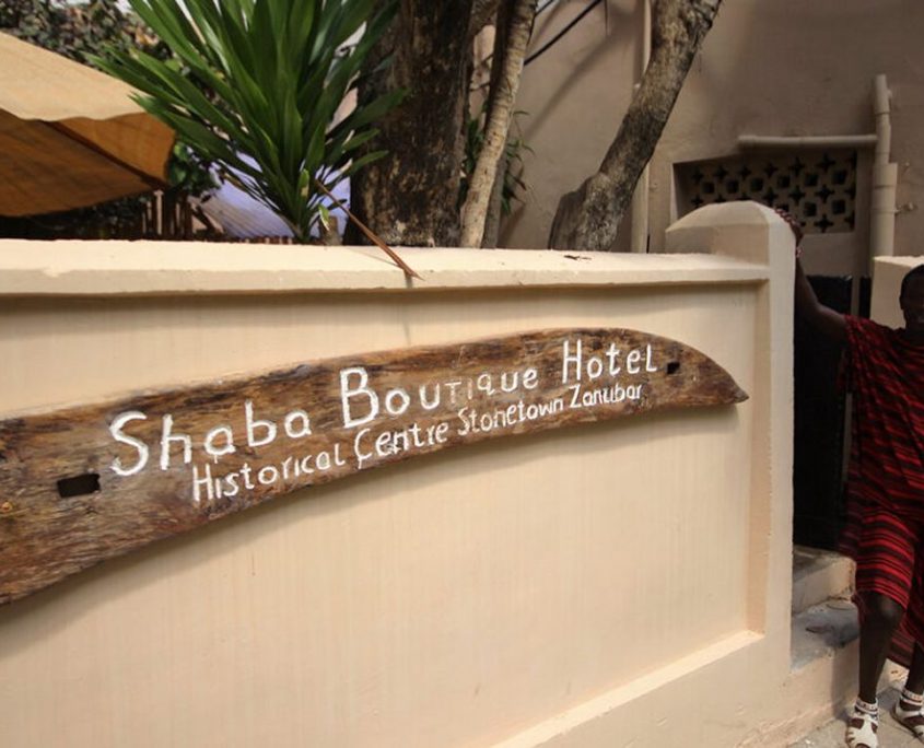 Ingresso allo Shaba Boutique Hotel a Stonetown Zanzibar